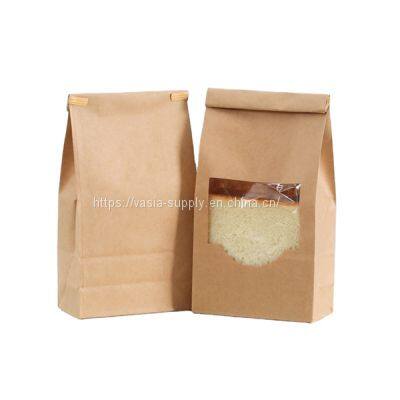 Bakery Bags with Window Kraft Paper Bags Tin Tie Tab Lock Bags Brown Window Bags Cookie Bags, Coffee Bags