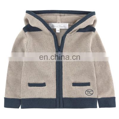 Kids winter cardigan hoodie coat with zippers