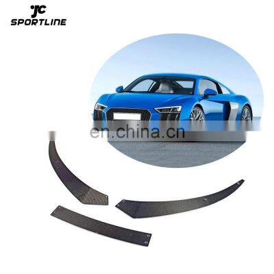 Carbon Fiber R8 Car Front Lip for AUDI R8 Base Convertible 2-Door 2016-2018 3pcs/set