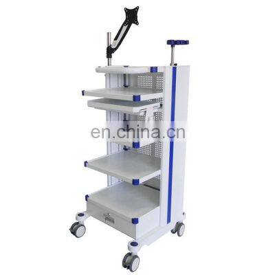 Nursing Mobile Workstation Trolley Hospital Computer Trolley With 2 Drawers photo-3