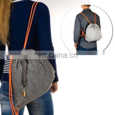 Newest Grey HMWPE Fabric Cut Resistant Anti Theft Backpack Bag with Water Resistant Pocket