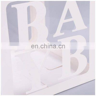 Custom two letters baby shower name boxes party decorations balloon surprise box