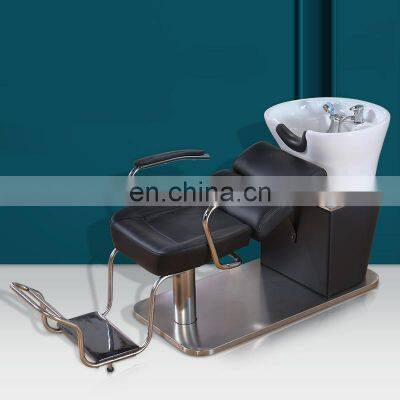 Shampoo Bed Barber Shop Special Shampoo Bed Deep Ceramic Basin Half Lying Flush Bed photo-3