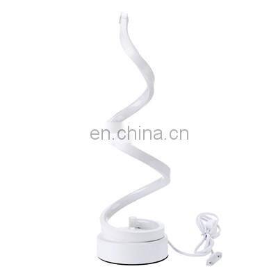 Spiral LED Table Lamp Acrylic Iron Curved Bedroom Living Room Bedside Modern LED Spiral Table Lighting photo-4