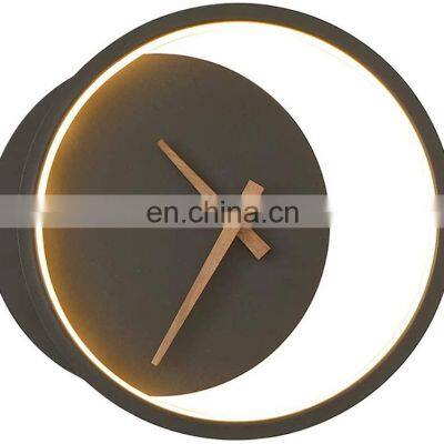 Modern Nordic Creative Sconce Light Room Background Art Clock LED Wall Lamp For Bedroom