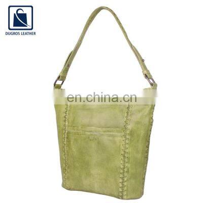 Anthracite Fitting Zipper Closure Type Luxury and Modern Design Fashion Designer Women Genuine Leather Shopper Shopping Bag photo-4