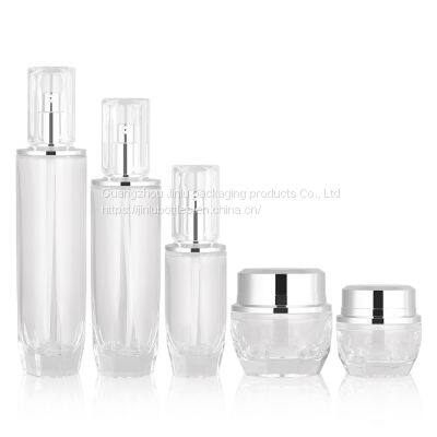 New spot cosmetics packaging high-end 100ml water emulsion set glass bottle wholesale 50g thick base cream bottle