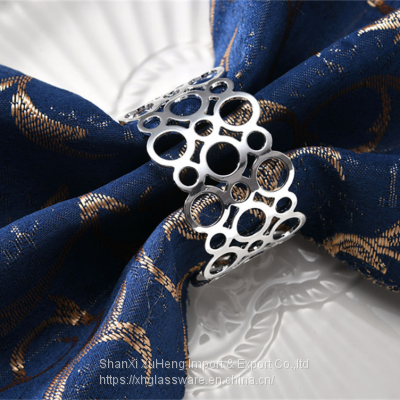 Gold Napkin Ring Metal Hallow Out Vortex Napkin Buckle Creative Tableware Decoration photo-4