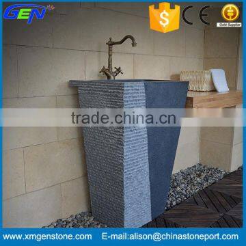 Wholesale Natural Grey Granite Indoor Bathroom Sink