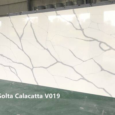 Artificial Stone Calacatta White Quartz Slabs Supplier photo-2