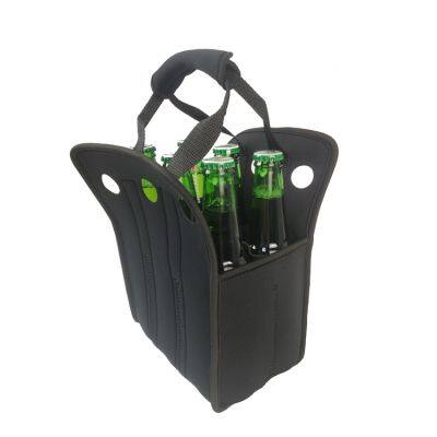 Insulated Neoprene Wine Carrier Tote 6 Pack Beer Water Can Bottle Holder Sublimation Cooler Bag Case for Travel photo-3