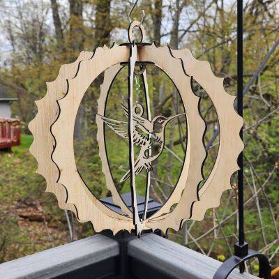 Wooden Hummingbird Windmill Pendant photo-4