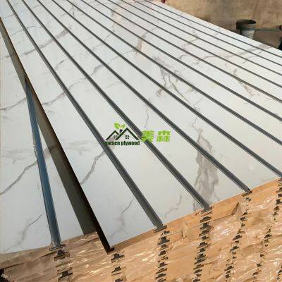 Cabinet Wood Faced UV Raw Laminated Veneer Slot Slotted Waterproof Moisture Resistant Glossy Fancy Fiberboard Plain Melamine MDF photo-5