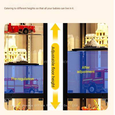 Space-saving Corner Display Unit DS-DU324 With Breathable LED Light | Metal Corner Cabinet Display Case for Luxury Boutique photo-4