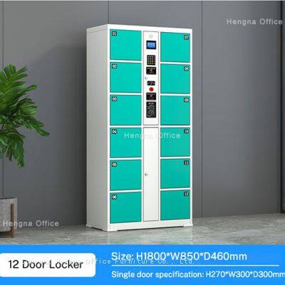 Digital Employee Locker for Kitchener Coworking Space, 24-Door Large Capacity With High-Resolution LCD Screen& Clear Door Numbers, Factory Price