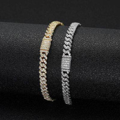 Bling Iced Out CZ Zircon Bracelet Hip Hop Personality Miami Cuban Link Charm Bracelet for Men Women photo-2