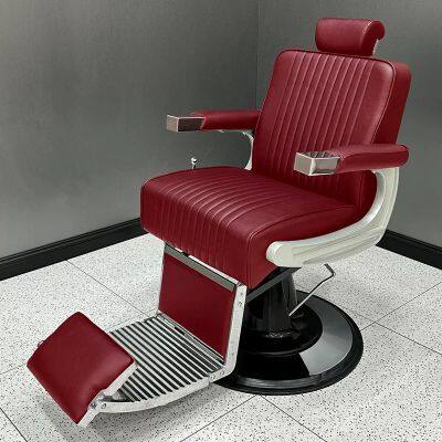 High Quality Sliver Frame Barber Chair Man Barbershop Chairs for Hair Salon Barber Equipment