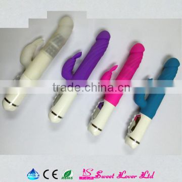 2016 high quality medical grade Silicone rabbit vibrator rotating vibration g-spot rabbit vibrator