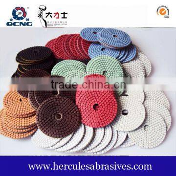 Sprial Diamond flexible polishing pad,wet pad(Spiral type or Snailock Back )