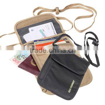 Nylon neck travel wallet