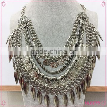 2015 Women imitation jewelry fashion western style necklaces layers rounded necklace