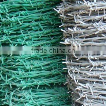 green pvc coated barbed wire