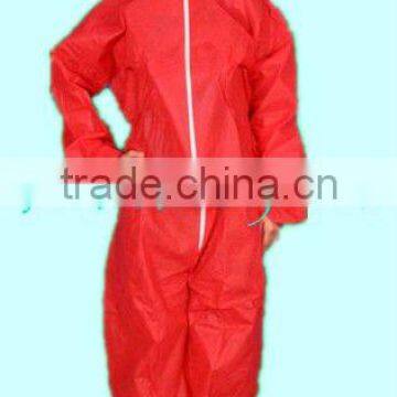 Disposable Workwear Protective Safety Red Coverall Non Woven PP Coverall With Hood and Boot photo-1