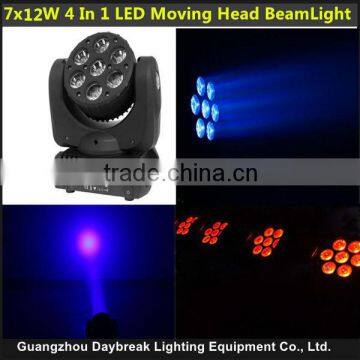 7x12W RGBW 4in1 LED Moving Head Beam DJ Light