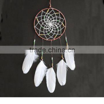 New Style Beads Chicken Feather Fashion Cotton String Dream Catcher DC-051 photo-3