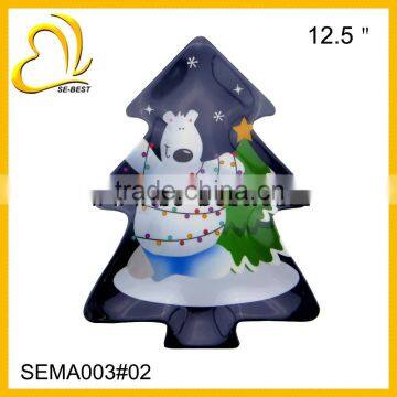 Tree shape melamine plate, Christmas melamine plate