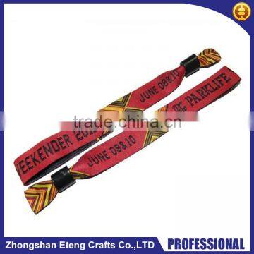 Factory direct sale one direction events fabric wristbands,custom woven fabric wristbands