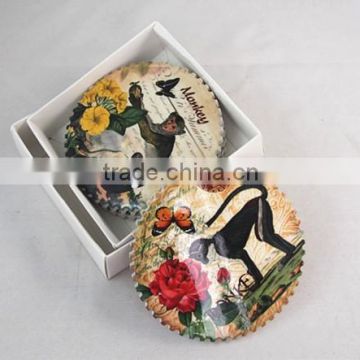 2015 promotional with pattern printing ceramic coaster