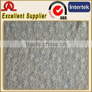 Cotton nylon net embroidery fabric design