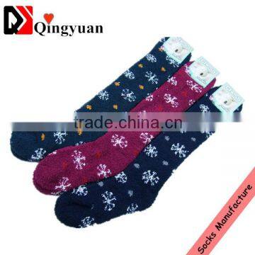 Custom thigh high women christmas fuzzy socks