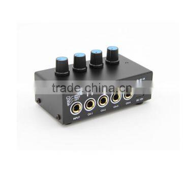 Compact 4CH Headphone Amplifier with Separate Volume Control, mini headhone amplifier