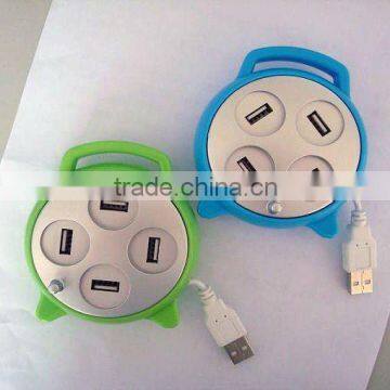 min hot selling and mini USB HUB WITH 4PORT CLOCK USB HUB