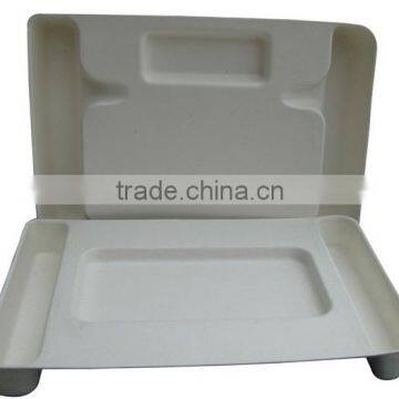 Flat white paper pulp trays, Moulded pulp tray