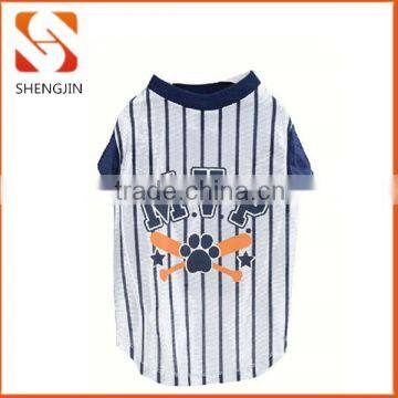 SJ-L6009 Fashion spring summer cotton pet dog clothes vertical stripe pet shirts