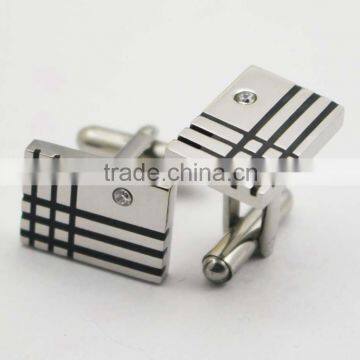 High Quality Rectangle Shape Crystal Cufflinks for Man