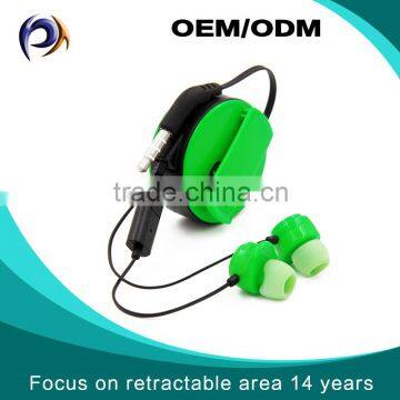 factory direct deal new design in-ear retractable headphone earphone with mic