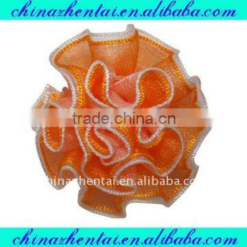 Apparel decorative sheer organza ribbon flower