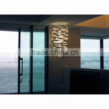 modern fish shape chandelier glass and iron pendent light for indoor