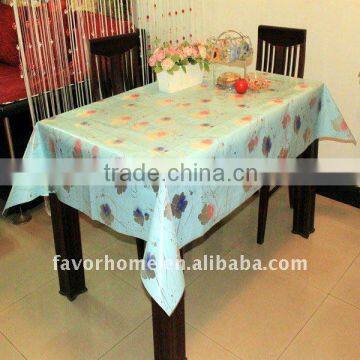 Hot sale plastic cheap tablecloth with non-woven backing