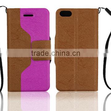 Flip cover leather wallet case for iPhone 5G 5S