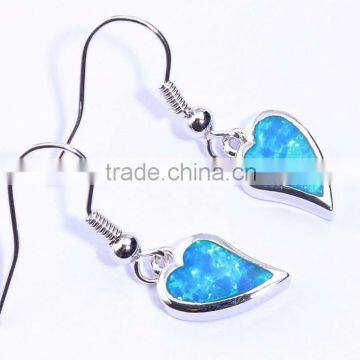 Pink Opal Wholesale 925 Sterling Silver Heart Dangle Earrings photo-4