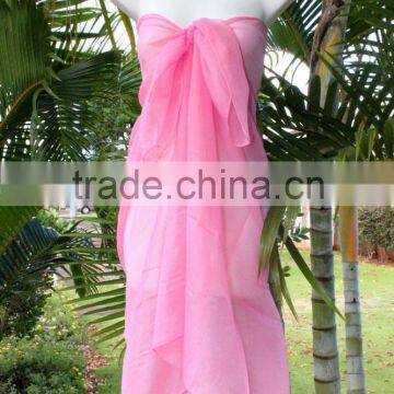 Sheer Pareo Solid Color Sarong Chiffon Material 100*180cm Pareo Sarong photo-5