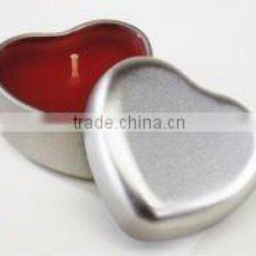 Heart tin candle tin candle heart candle valentine's day candle