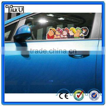 Cartoon shape printing crook neck customized car window sticker/decoration window sticker