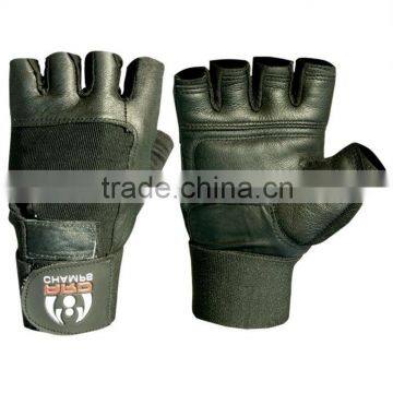 Leather Weight Lifting Gloves Long Wrist Wrap Gloves