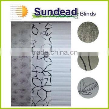 Panel curtain blackout decorative pattern sheer fabric home decor solution for conservatories with floor-to-ceiling glass panes